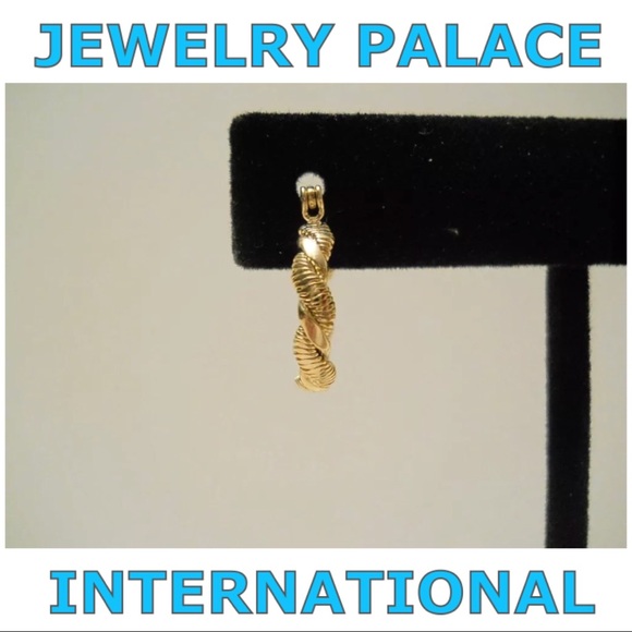 14K Gold Filled Trendy Twist Hoop Earrings. - Picture 2 of 7